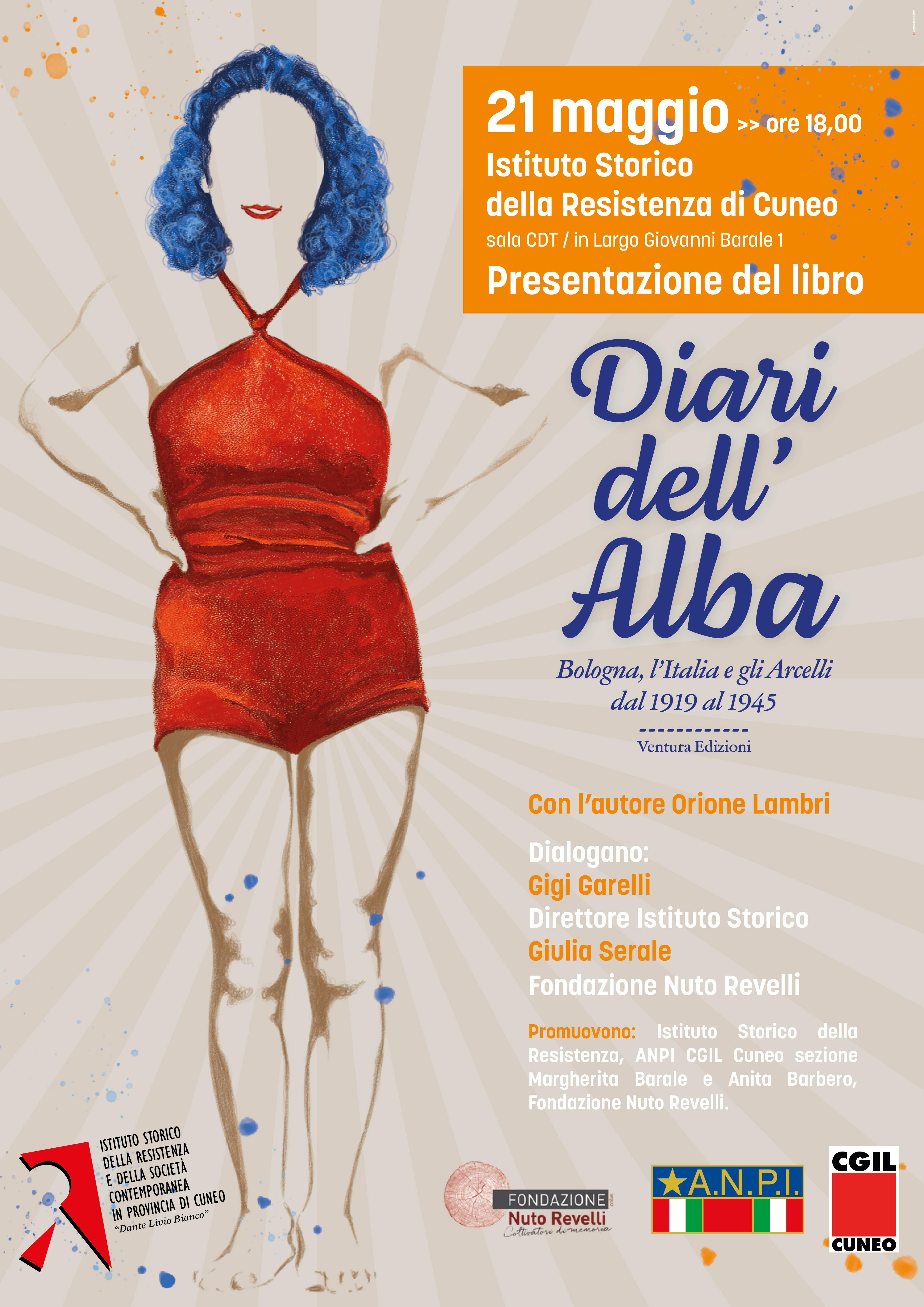Presentazione del libro "DIARI DELL'ALBA" a Cuneo il 21 maggio
